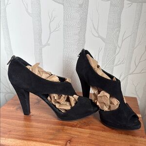 J. Crew Black Suede Heels